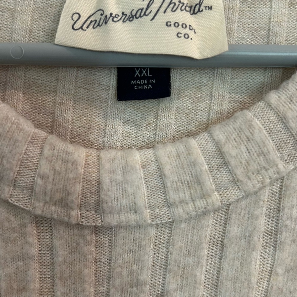 Universal Thread Ribbed Knit Top in Cream - Picture 2 of 2